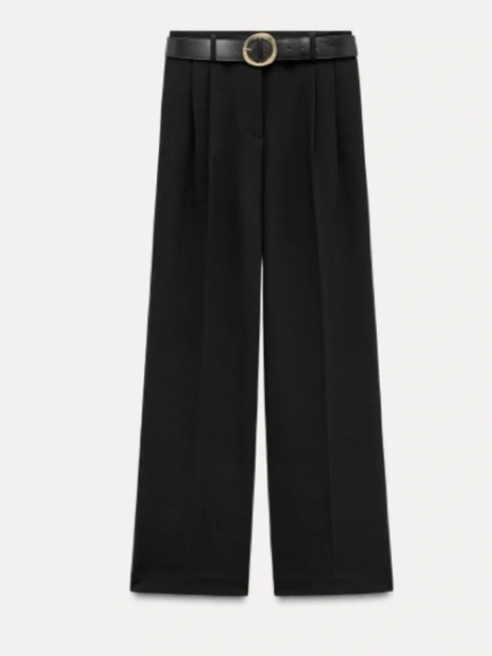 Zara Black Wide-Leg Pants with Belt, NWT, size L